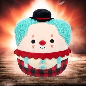 Squishmallows Original Ukee Clown with Teal Hair and Black Bowler Hat Plush NWT